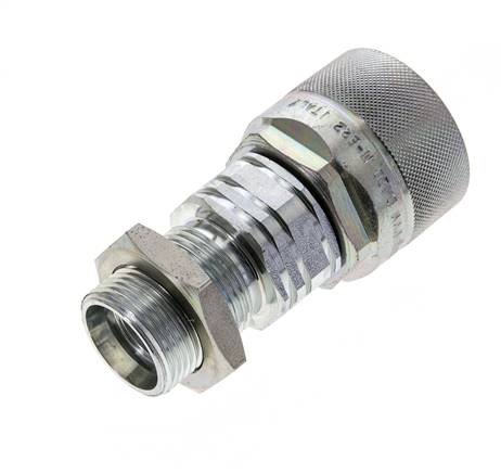 Steel DN 20 Hydraulic Coupling Plug 22 mm L Compression Ring Bulkhead ISO 14541/8434-1 D M42 x 2