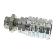 Steel DN 12.5 Hydraulic Coupling Socket 16 mm S Compression Ring Bulkhead ISO 7241-1 A/8434-1 D 20.5mm