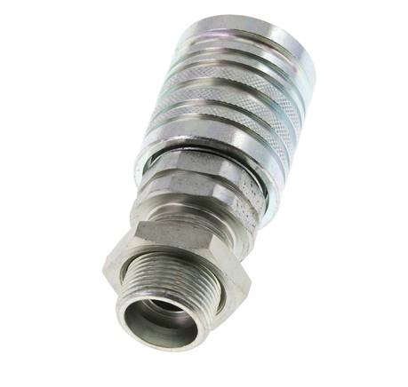 Steel DN 12.5 Hydraulic Coupling Socket 16 mm S Compression Ring Bulkhead ISO 7241-1 A/8434-1 D 20.5mm
