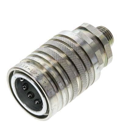 Steel DN 12.5 Hydraulic Coupling Socket 10 mm L Compression Ring ISO 7241-1 A/8434-1 D 20.5mm