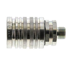 Steel DN 12.5 Hydraulic Coupling Socket 10 mm L Compression Ring ISO 7241-1 A/8434-1 D 20.5mm