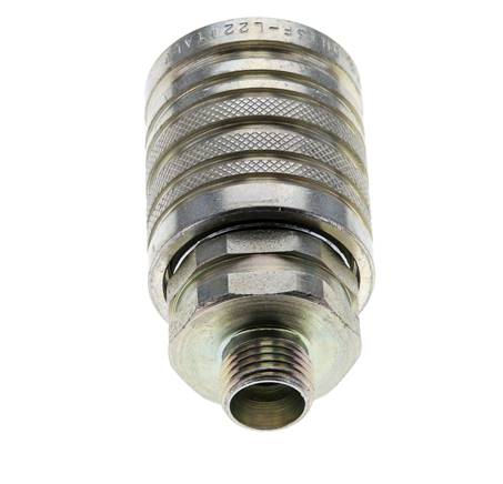 Steel DN 12.5 Hydraulic Coupling Socket 10 mm L Compression Ring ISO 7241-1 A/8434-1 D 20.5mm
