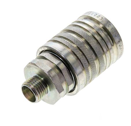 Steel DN 12.5 Hydraulic Coupling Socket 10 mm L Compression Ring ISO 7241-1 A/8434-1 D 20.5mm