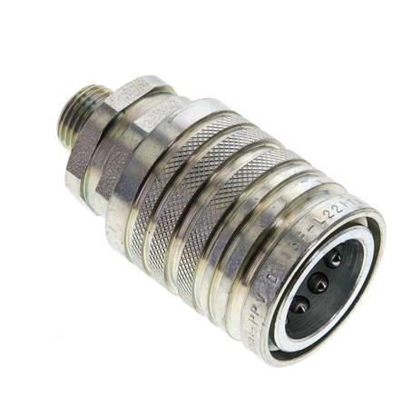 Steel DN 12.5 Hydraulic Coupling Socket 10 mm L Compression Ring ISO 7241-1 A/8434-1 D 20.5mm