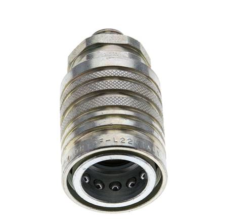 Steel DN 12.5 Hydraulic Coupling Socket 10 mm L Compression Ring ISO 7241-1 A/8434-1 D 20.5mm