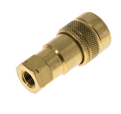 Brass DN 5 Hydraulic Coupling Socket 1/8 inch Female NPT Threads ISO 7241-1 B D 10.9mm