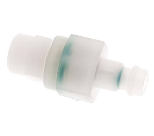 PVDF DN 5 Coupling Plug 4x6 mm Union Nut Double Shut-Off