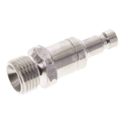 Stainless Steel 316L DN 2.7 (Micro) Air Coupling Plug G 1/8 inch Male Double Shut-Off