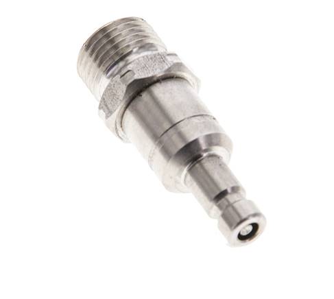 Stainless Steel 316L DN 2.7 (Micro) Air Coupling Plug G 1/8 inch Male Double Shut-Off