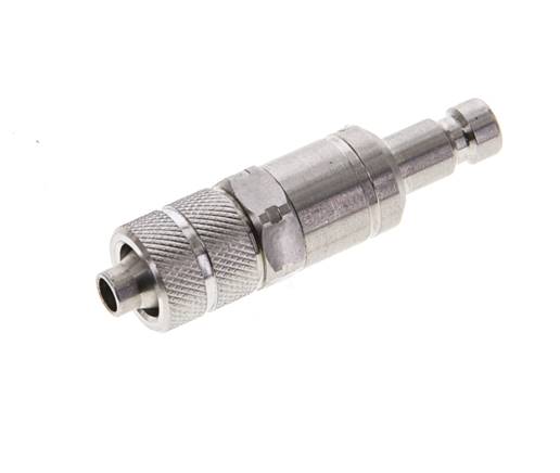 Stainless Steel 316L DN 2.7 (Micro) Air Coupling Plug 4x6 mm Union Nut Double Shut-Off