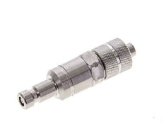 Stainless Steel 316L DN 2.7 (Micro) Air Coupling Plug 4x6 mm Union Nut Double Shut-Off
