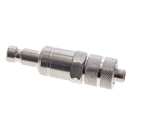 Stainless Steel 316L DN 2.7 (Micro) Air Coupling Plug 4x6 mm Union Nut Double Shut-Off
