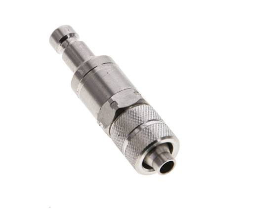 Stainless Steel 316L DN 2.7 (Micro) Air Coupling Plug 4x6 mm Union Nut Double Shut-Off