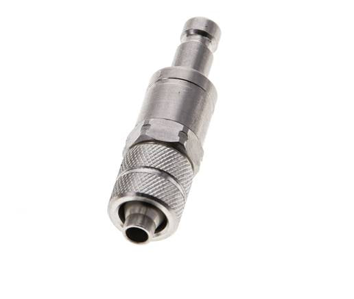 Stainless Steel 316L DN 2.7 (Micro) Air Coupling Plug 4x6 mm Union Nut Double Shut-Off