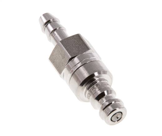 Stainless Steel 316L DN 5 Air Coupling Plug 6 mm Hose Pillar Double Shut-Off