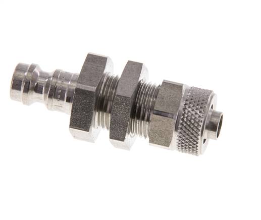 Stainless steel DN 5 Air Coupling Plug 6x8 mm Union Nut Bulkhead