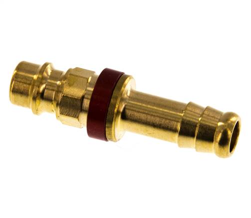 Brass DN 7.2 (Euro) Red-Coded Air Coupling Plug 9 mm Hose Pillar