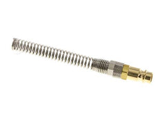 Brass DN 7.2 (Euro) Air Coupling Plug 8x10 mm Union Nut Bend-Protect with Check Valve