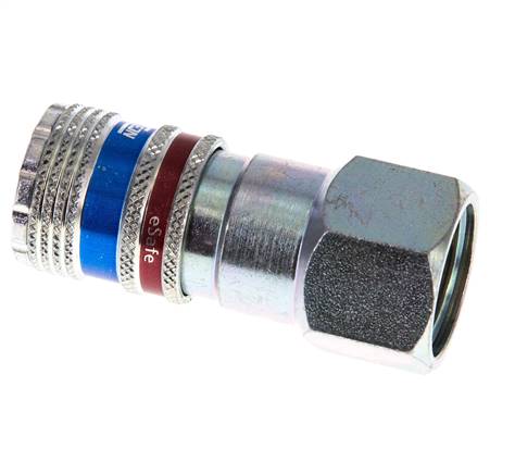 Steel/brass DN 7.6 (7.2 Euro) Safety Air Coupling Socket G 1/2 inch Female