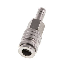 Stainless steel DN 7.8 Air Coupling Socket 10 mm Hose Pillar Double Shut-Off