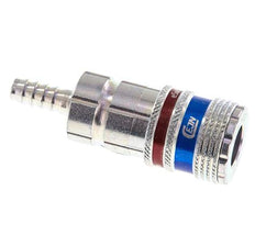 Steel/brass DN 7.6 (7.2 Euro) Safety Air Coupling Socket 6 mm Hose Pillar