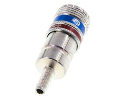 Steel/brass DN 7.6 (7.2 Euro) Safety Air Coupling Socket 6 mm Hose Pillar