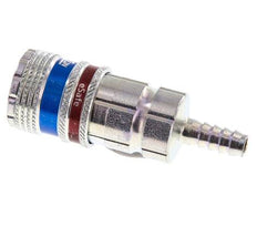 Steel/brass DN 7.6 (7.2 Euro) Safety Air Coupling Socket 6 mm Hose Pillar