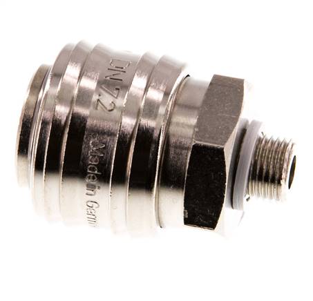 Nickel-plated Brass DN 7.2 (Euro) Air Coupling Socket G 1/8 inch Male