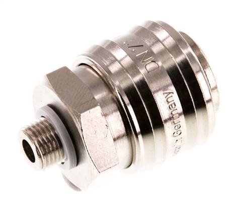 Nickel-plated Brass DN 7.2 (Euro) Air Coupling Socket G 1/8 inch Male