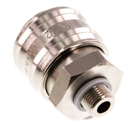 Nickel-plated Brass DN 7.2 (Euro) Air Coupling Socket G 1/8 inch Male
