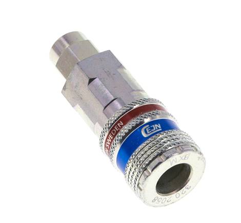 Steel/brass DN 7.6 (7.2 Euro) Safety Air Coupling Socket 5x8 mm (streamline) Union Nut