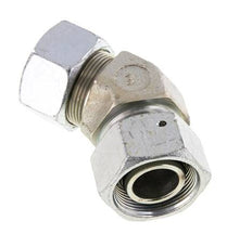 30S Zink plated Steel 45deg Elbow Cutting Fitting with Swivel 400 bar NBR O-ring Sealing Cone Adjustable ISO 8434-1