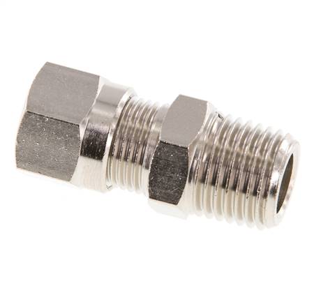 6LL & R1/4'' Nickel plated Brass Straight Cutting Fitting with Male Threads 100 bar ISO 8434-1 [2 Pieces]