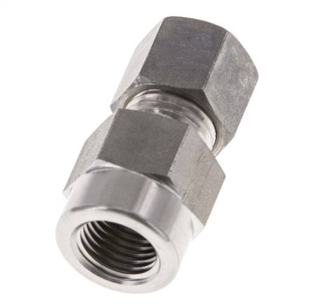 8L & G1/4'' Stainless Steel Straight Compression Fitting with Female Threads for Pressure Gauges 315 bar ISO 8434-1