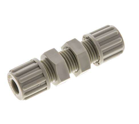 8x6mm PP Straight Compression Fitting Bulkhead 10 bar