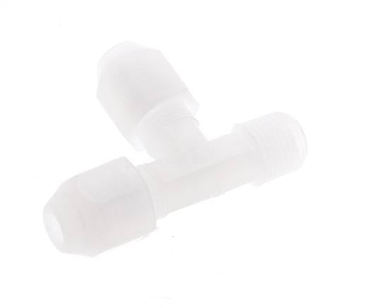 2x4mm & R1/8'' PP Right Angle Tee Hose Fitting with Male Threads 10bar/145psi [2 Pieces]