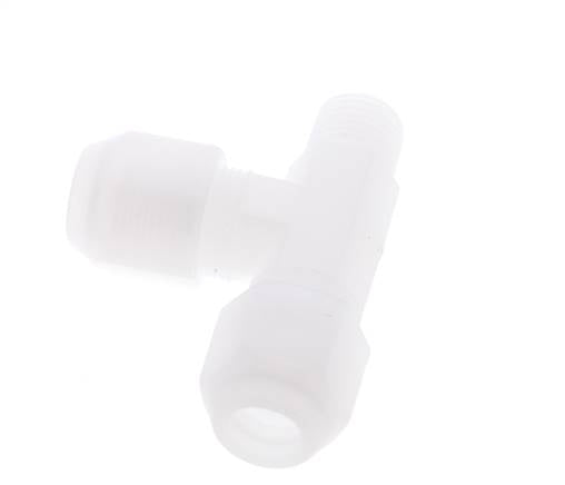 8x10mm & R1/4'' PP Right Angle Tee Hose Fitting with Male Threads 10bar/145psi [2 Pieces]