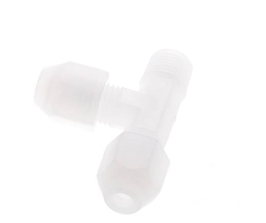 2x4mm & R1/8'' PP Right Angle Tee Hose Fitting with Male Threads 10bar/145psi [2 Pieces]