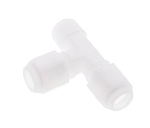 8x10mm & R3/8'' PP Right Angle Tee Hose Fitting with Male Threads 10bar/145psi [2 Pieces]
