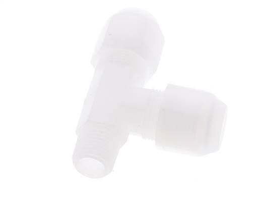 8x10mm & R1/4'' PP Right Angle Tee Hose Fitting with Male Threads 10bar/145psi [2 Pieces]