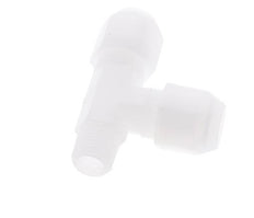 8x10mm & R1/4'' PP Right Angle Tee Hose Fitting with Male Threads 10bar/145psi [2 Pieces]