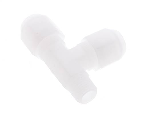 8x10mm & R1/4'' PP Right Angle Tee Hose Fitting with Male Threads 10bar/145psi [2 Pieces]