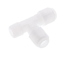 8x10mm & R3/8'' PP Right Angle Tee Hose Fitting with Male Threads 10bar/145psi [2 Pieces]