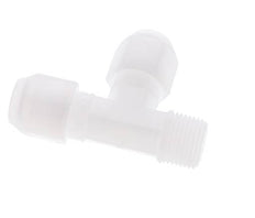8x10mm & R3/8'' PP Right Angle Tee Hose Fitting with Male Threads 10bar/145psi [2 Pieces]