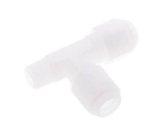 8x10mm & R1/4'' PP Right Angle Tee Hose Fitting with Male Threads 10bar/145psi [2 Pieces]