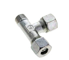 12S & M18x1.5 (con) Zink Plated Steel Right Angle Tee Cutting Fitting with Male Threads 630 bar ISO 8434-1