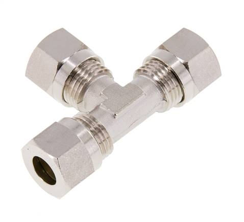 10L Nickel plated Brass T-Shape Tee Cutting Fitting 115 bar ISO 8434-1 ...