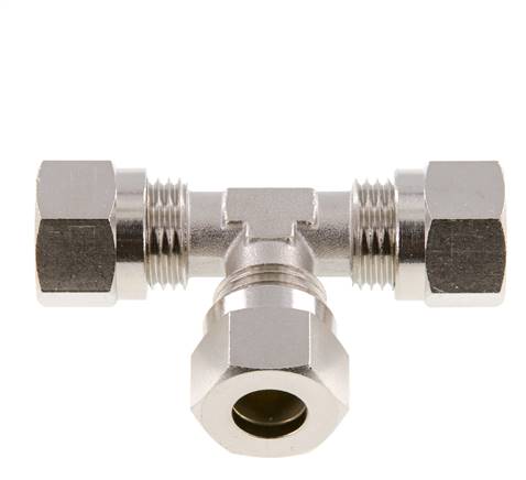 10L Nickel plated Brass T-Shape Tee Cutting Fitting 115 bar ISO 8434-1