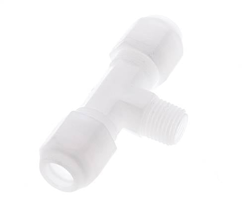8x10mm & R1/4'' PP T-Shape Hose Fitting with Male Threads 10bar/145psi [2 Pieces]