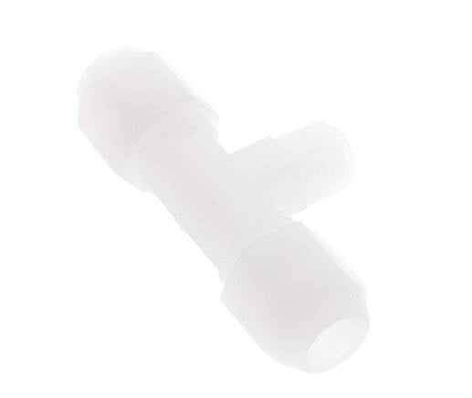 8x10mm & R1/4'' PVDF T-Shape Hose Fitting with Male Threads 10bar/145psi
